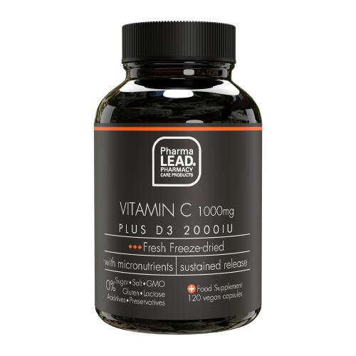 Pharmalead Black Range Vitamin C 1000mg & D3 2000ui Συμπλήρωμα Διατροφής για την Ενίσχυση του Ανοσοποιητικού Συστήματος & τη Μείωση της Κόπωσης 120veg.caps